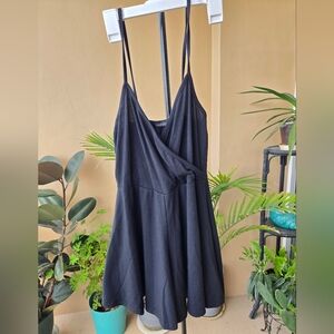 Boohoo Black Wrap Mini Dress with Spaghetti Straps Size 2